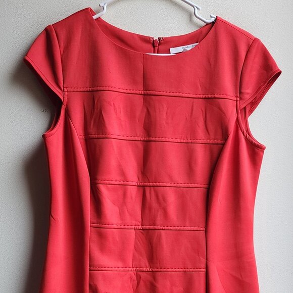 Studio One New York Hot Red Cap Sleeve Sheath Dress Size 12 - Picture 5 of 13